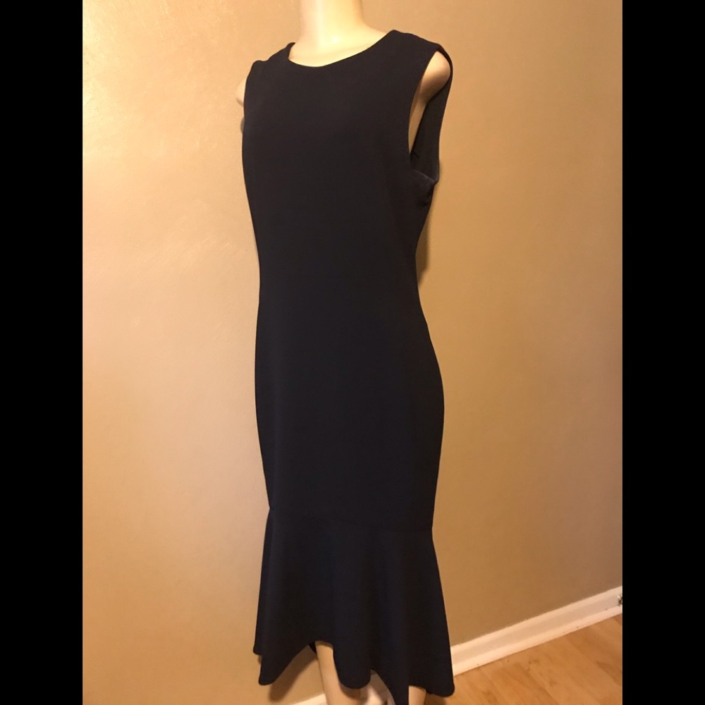 Calvin Klein hi-low ruffled navy dress size 10